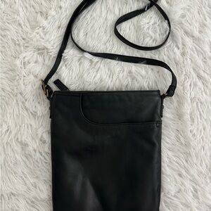 Margot Anthropologie Black Leather Crossbody Bag‎